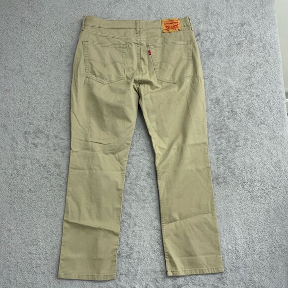 NEW Levis 514 Straight Fit Stretch Khaki Jeans W36 L30 Cotton & Elastane Blend - Picture 2 of 7